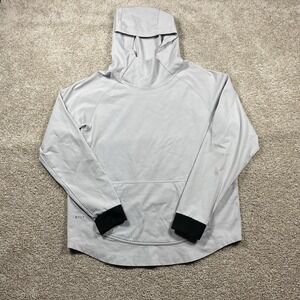 BYLT Hoodie Mens S White Gray Black Elite Drop Cut Pullover Outdoor Activewear